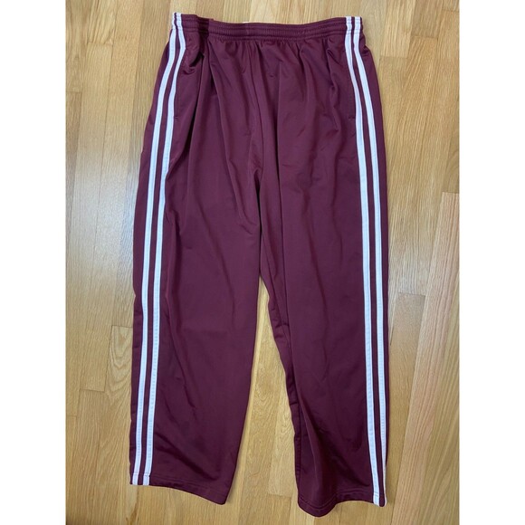 Jerzees Mens XL Track Pants Burgundy Athletic Stretch Drawstring Workout Fitness - Picture 1 of 9